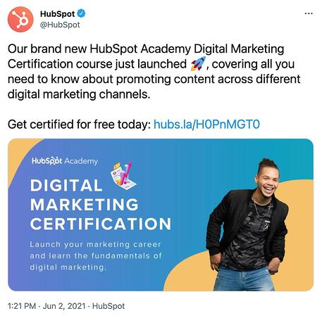 example of a lead generation linked offer on Twitter